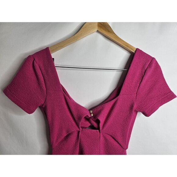 MAEVE By Anthropologie Hot Pink Mini Cut Out Dress Womens Size Small - Picture 9 of 12